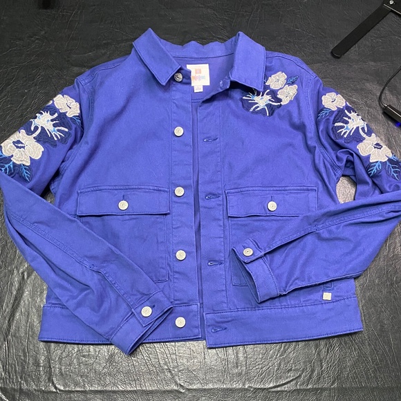 Gently Used - LulaRoe Harvey Embroidered Denim Jacket (L) - Picture 3 of 9